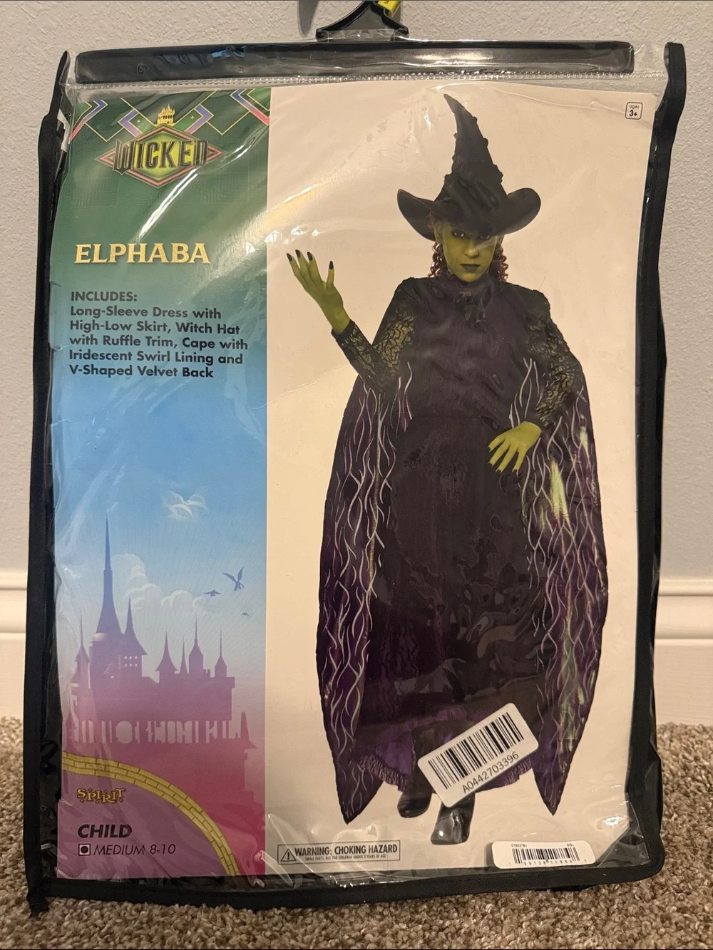 Elphaba Witch Costume for Kids - Green & Purple